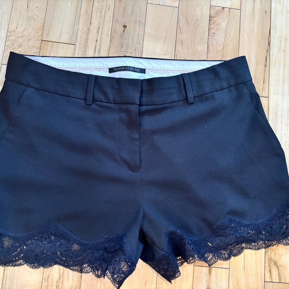 Victoria's Secret Navy Lace Trim High Waist Shorts